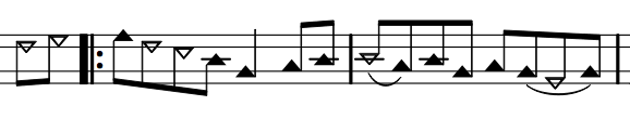 Example of music in TwinNote notation created with Lilypond